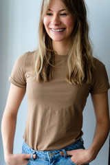 Obraz premium Portrait of a young woman in braces