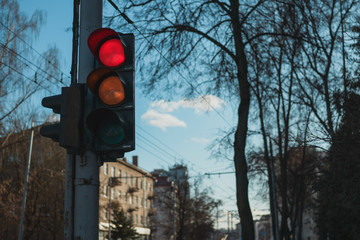 Red yellow traffic light