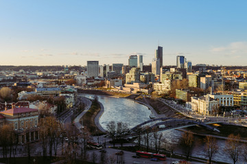 Fototapeta na wymiar Vilnius city view in the winter time in the daylight