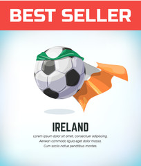 Ireland football or soccer ball. Football national team. Vector illustration