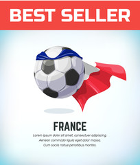 France football or soccer ball. Football national team. Vector illustration