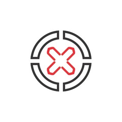 Obraz premium Circle with X letter logo design vector