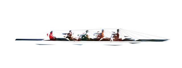 Rowing, low polygonal vector illustration. Geometric water sport © michalsanca