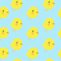 Vector Seamless Pattern with a Chicken