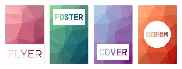 Vector set of cover designs. Can be used as cover, banner, flyer, poster, business card, brochure. Awesome geometric background collection. Elegant vector illustration.