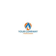 Fire and Water Logo Design Vector