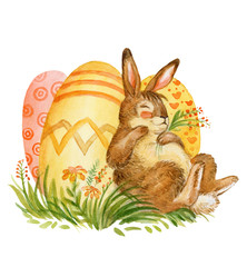 Rabbit watercolor illustration 7
