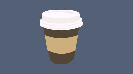 Vector Isolated  Illustration Take Away Coffee Cup