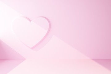 heart symbol illuminated by ray of light