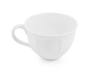 white ceramic cup on white background