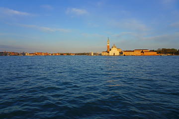 Obraz premium he landmark Benedictine Church of San Giorgio Maggiore on an island in Venice