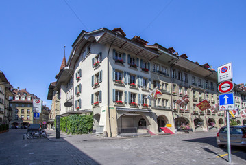 Fototapeta na wymiar Marktgasse street in Bern, Switzerland