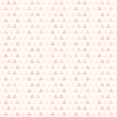 Rose striped trefoil pattern. Seamless shamrock background
