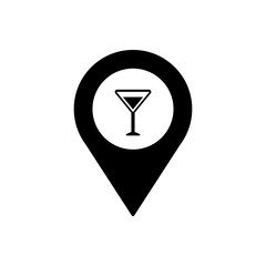 Bar geo tag outline icon. Symbol, logo illustration for mobile concept and web design.