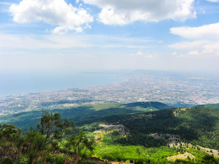 Fototapeta na wymiar Neapel vom Vesuv aus gesehen