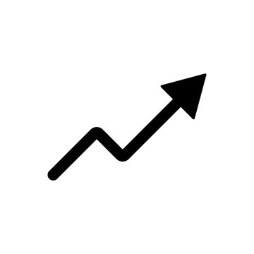 Rising Arrow Outline Icon. Symbol, Logo Illustration For Mobile Concept And Web Design.