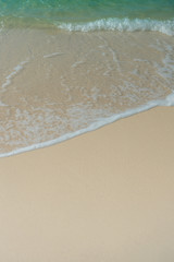 White Sand Beach With Clear Turquoise Water Tropical Background With Copy Space