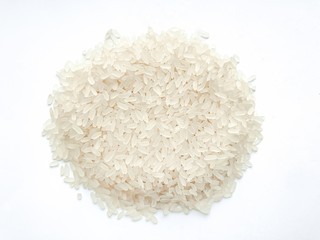 Long grain rice isolated on white background.Concept of healthy eating.