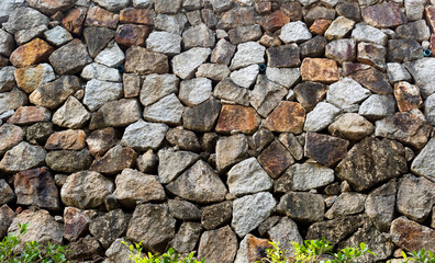 Natural stone masonry wall texture or background