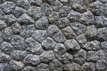 Natural stone masonry wall texture or background