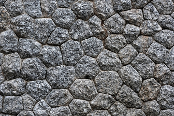 Natural stone masonry wall texture or background