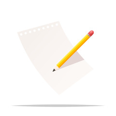 Pencil and paper vector isolated illustration