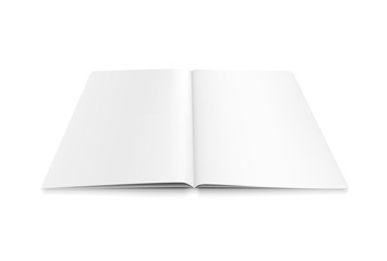 Vector realistic white paper blank magazine. Open book.