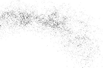Black Grainy Texture Isolated On White Background. Dust Overlay. Dark Noise Granules. Digitally Generated Image. Vector Design Elements, Illustration, Eps 10.