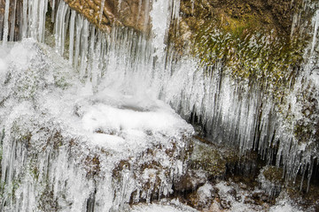 Eiszapfen, gefrorener Wasserfall