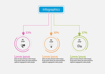 Infographic vector design template for illustration. Presentation business infographic template with 3 options.