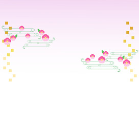 桜の和風フレーム　背景素材