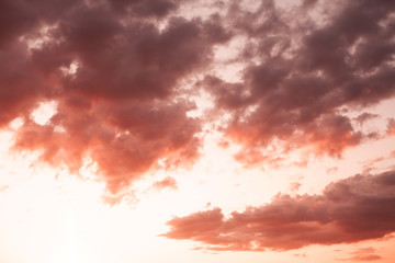 Beautiful sky with clouds and sunlight
