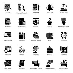  Global Education Filled Icons Pack 