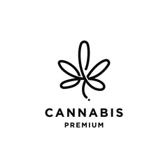 cannabis marijuana hemp leaf farm cultivation logo design icon vector template