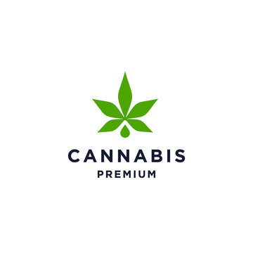 cannabis oil marijuana hemp leaf farm cultivation logo design icon vector template
