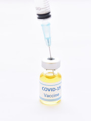 Vial of COVID-19 vaccine for injection, protective from novel coronavirus 2019 found in Wuhan, China