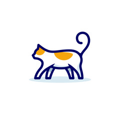 cat logo cartoon mascot illustration character icon vector 
