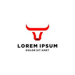 abstract Simple head bull logo icon with horn