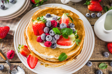 Sweet crepes with berries