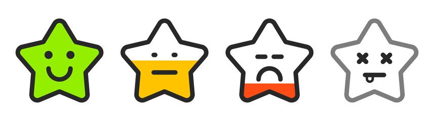 Vector star shape emoji health bar