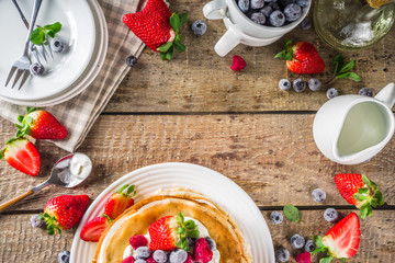 Sweet crepes with berries