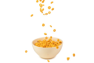 Honey rings cereal box for morning breakfast.