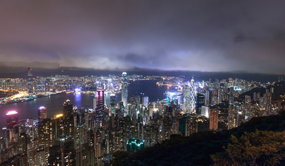 Hong Kong City View At Night. Date: 23 June, 2017.  