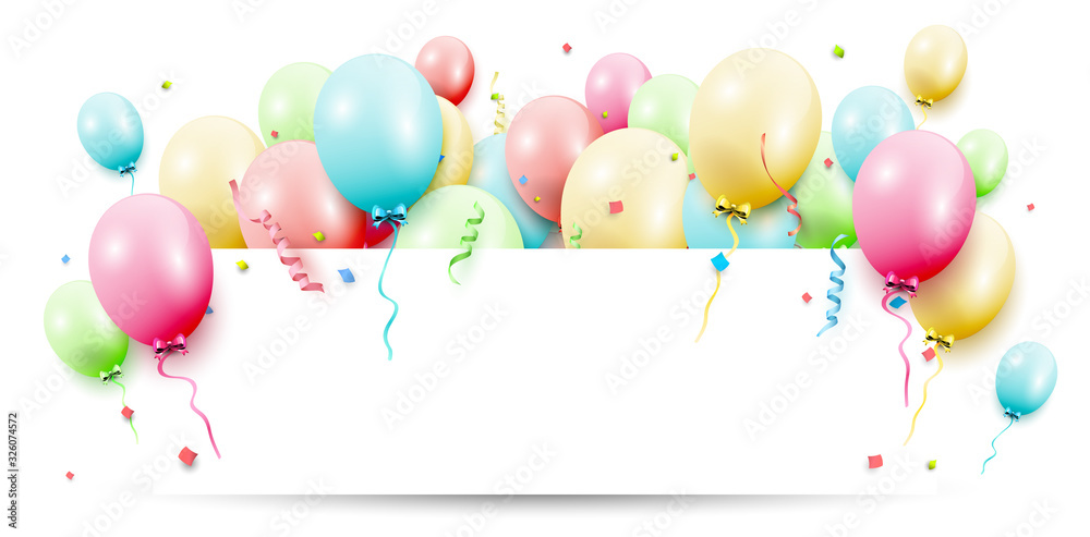 Wall mural Birthday balloons template