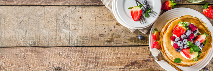 Sweet crepes with berries