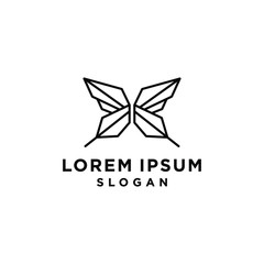 Obraz premium butterfly logo vector line outline monoline icon illustration