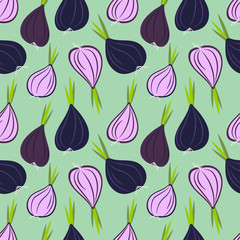 purple onion seamless pattern