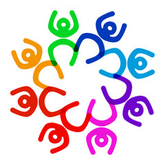 Success teamwork happy people colorful vector