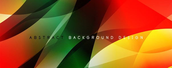 Wave liquid style lines with shadows and light on gradient background