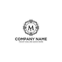 Creative luxury modern letter M sign geometric logo design template